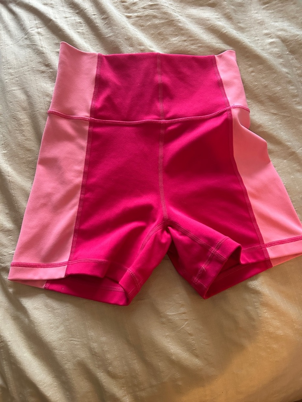 Jo + jax High-Rise Pink Colorblock Women's Bike Shorts size adult xs